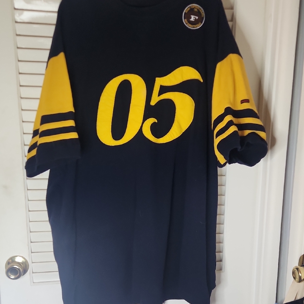 Vintage FUBU Navy and Yellow Vintage Men's Jersey